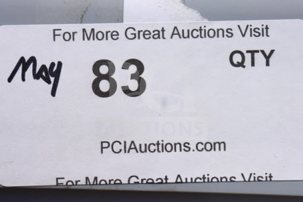 Auction label showing "May 83" and "QTY" with website PCAuctions.com. For more auctions, visit the site.
