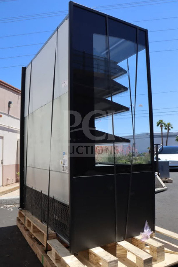 Brand new Avantco VOA-60-B 59" black open air merchandiser with loose LED lights, dented air grate. Serial #: 1771910150029.