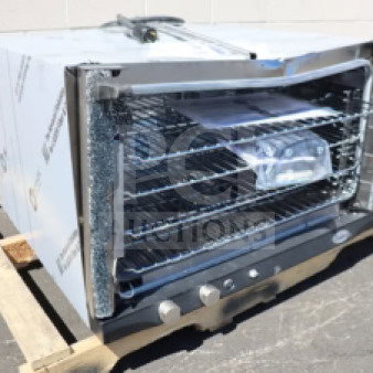 Cadco Rossella XAF-193 convection oven, 4-shelf, full-size, heavy-duty, scratch-n-dent condition, on pallet.