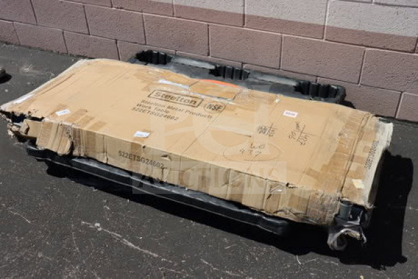 Steelton 522ETSG24602 24"x60" stainless steel work table, new, with damaged box; 18 gauge, 430 steel, with undershelf, 2" rear upturn.