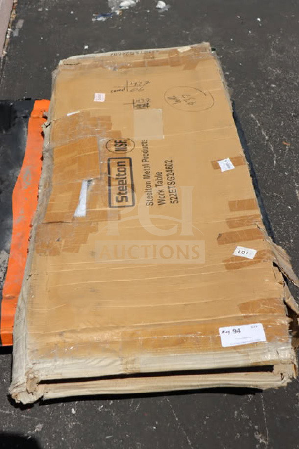 Brand new Steelton 522ETSG24602 work table box. 24"x60" stainless steel, damaged packaging, may miss small pieces.