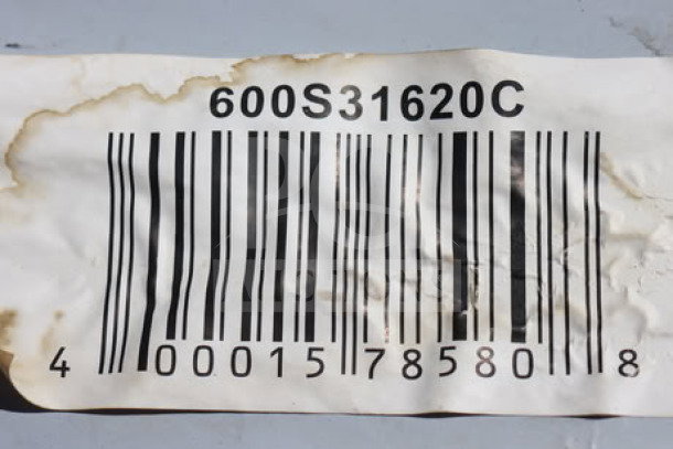 Barcode for Regency model 600S31620C corner sink, features minor marks, no original packaging.
