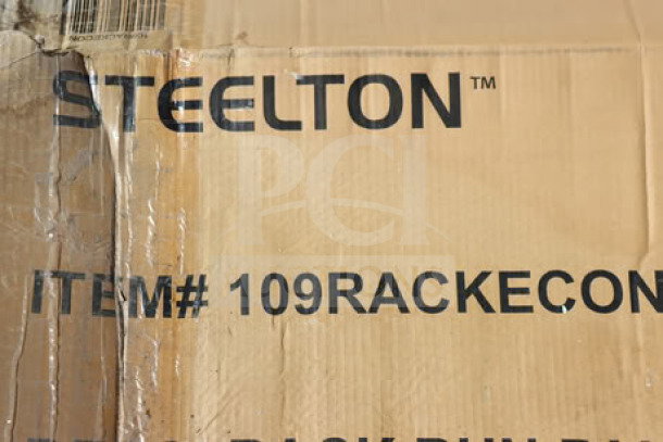 Steelton 20 Pan End Load Bun/Sheet Pan Rack, Model 109RACKECON, unassembled, box damaged, possible missing parts.