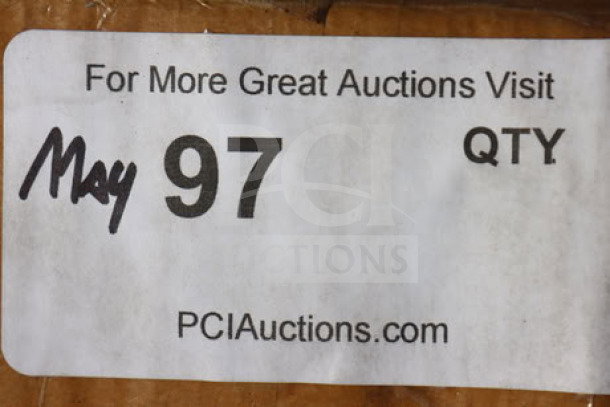 "Steelton 20 Pan Rack, Model 109RACKECON, unassembled. Box damaged, may miss parts. Auction tag: May 97, PCI Auctions."