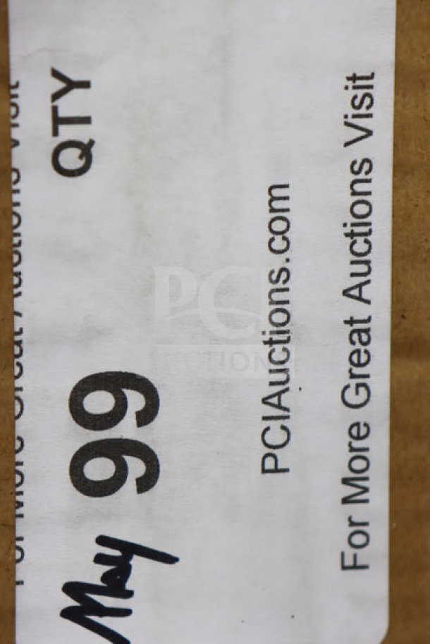 BRAND NEW Regency 16 Gauge 2' Clean Dish Table, Model 600CDT24L, with left drainboard. Auction tag indicates quantity 99.