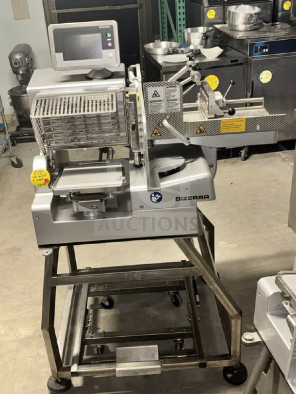 Bizerba VSI330 F W electric meat slicer, 13” blade, touchscreen controls, stainless stand, IPX5 design, serial# 11800887.