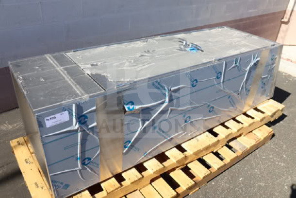 "New Eagle Group F1916-VSCS stainless steel mop sink cabinet. Scratch-n-dent; 22.25x25x84.25 inches. S/N: 2511241078."
