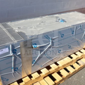 "New Eagle Group F1916-VSCS stainless steel mop sink cabinet. Scratch-n-dent; 22.25x25x84.25 inches. S/N: 2511241078."