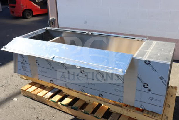 Eagle Group F1916-VSCS mop sink cabinet, 430 series stainless steel, 22 1/4" x 25" x 84 1/4", brand new, scratch-n-dent.