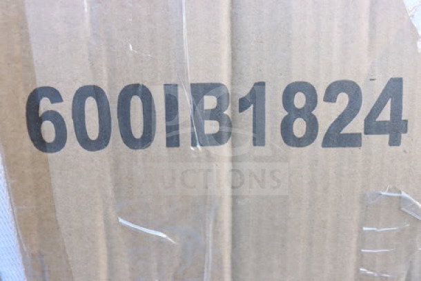 Brand new Regency 6001B1824 stainless steel underbar ice bin with bottle holders. Original packaging is damaged.