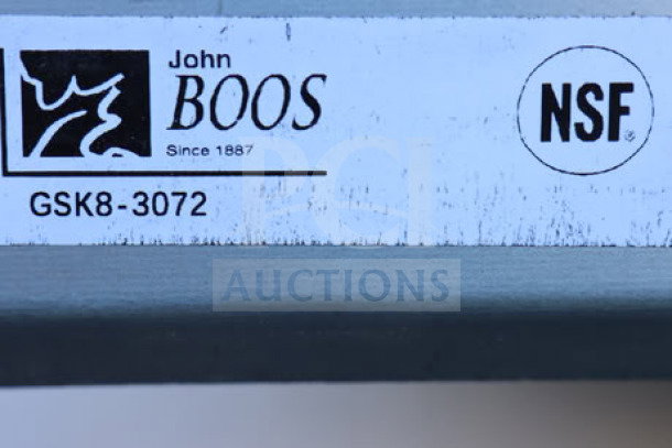 John Boos GSK8-3072 work table label, NSF certified, brand new out of box, includes undershelf and legs.