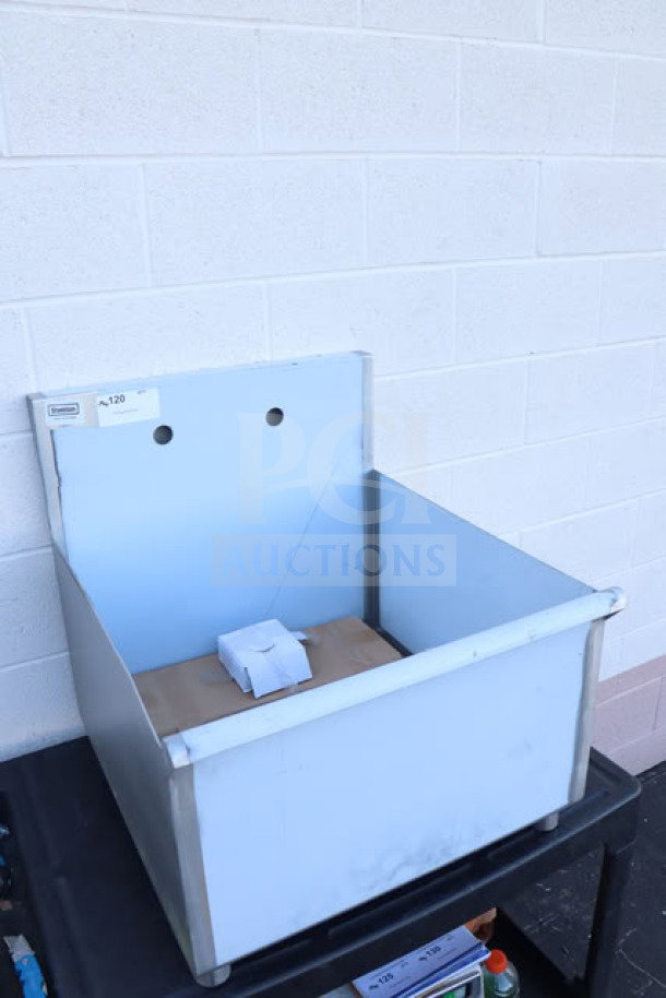 Brand new Steelton 522US12424 utility sink, 24"x24"x14", for 8" center faucet, silver, out of box, pristine condition.
