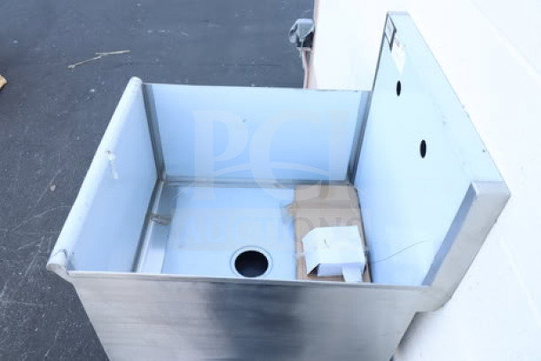 Brand new Steelton 522US12424 utility sink, 24"x24"x14", stainless steel, out of box, with 8" center faucet holes.