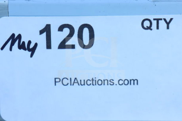 Brand new Steelton 522US12424 utility sink, 24" x 24" x 14", for 8" center faucet, out of box. Auction label with quantity 120.