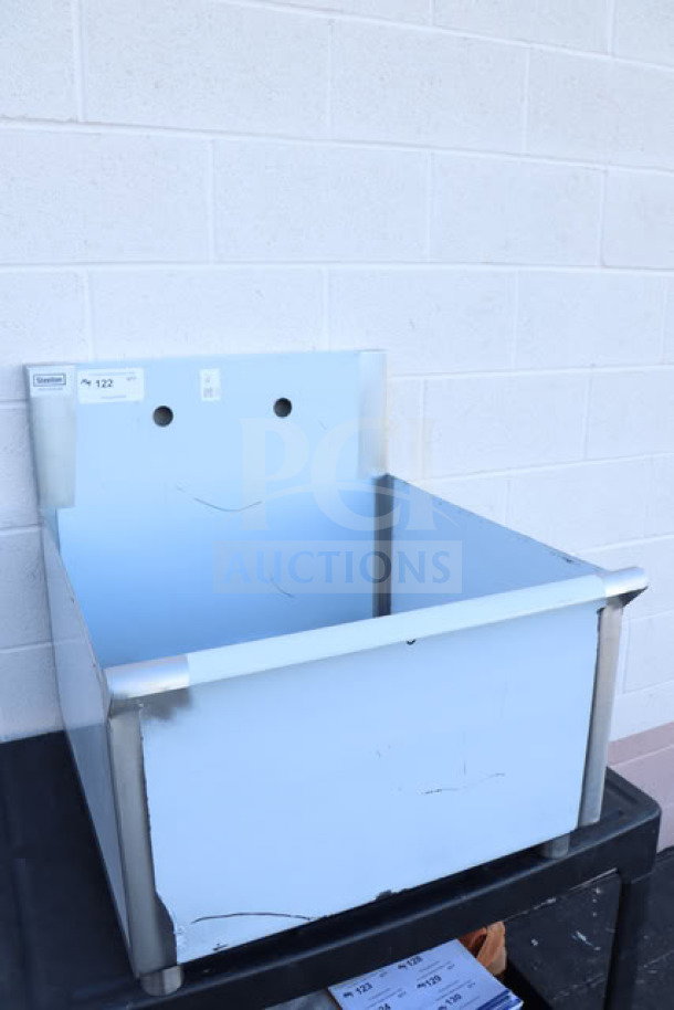 BRAND NEW SCRATCH-N-DENT Steelton 522US12424 24"x24"x14" utility sink, with 1 hole for 8" center faucet, visible dents.