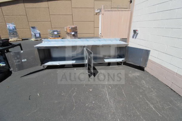 BRAND NEW Eagle Group work table, model CBH24120SE-BS, 24"x120", cabinet base, 4.5" backsplash, serial 2604231710, scratch-n-dent condition.