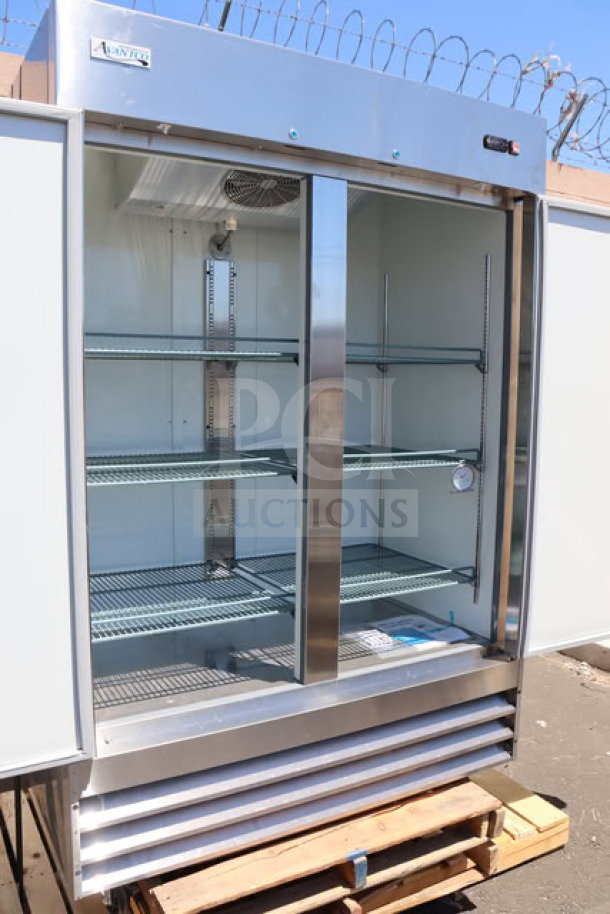 Brand new Avantco A-49R-HC 54" solid door reach-in refrigerator, 115V, slight dings, S/N: 288819223 9190 2512.