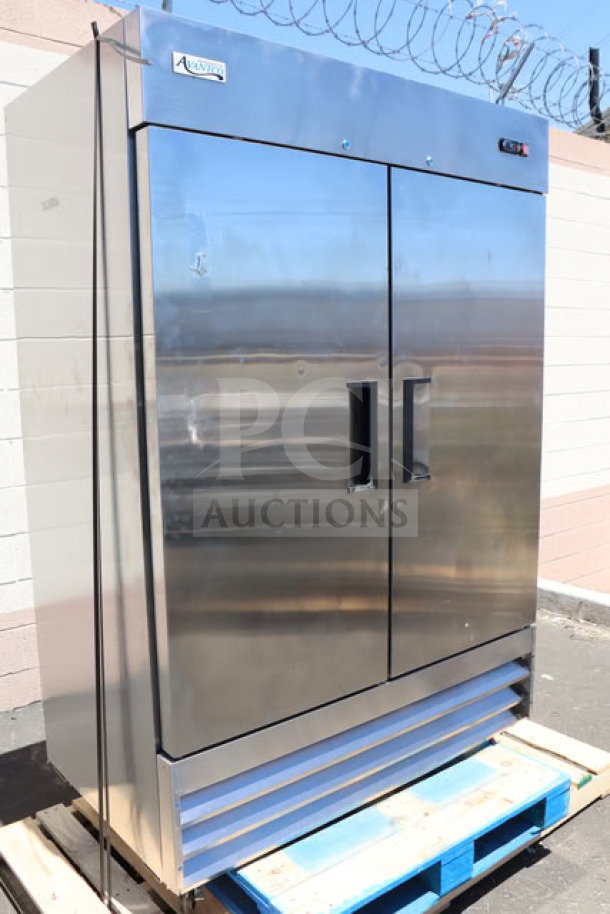 Avantco A-49F-HC 54" reach-in freezer, brand new with scratch-n-dent. Solid doors, stainless steel. Model: A-49F-HC.