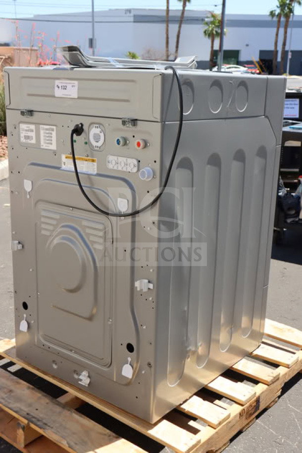 Brand new Crossover 3.5 cu. ft. 27" front load commercial washer, Model WHLFP817C2OPL, visible tags, 120V, 15A, 1-phase.