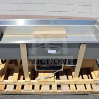 Hatco CWBP-5 refrigerated cold food well, five-pan drop-in, minor dents, 120V, drain included, on wooden pallet.