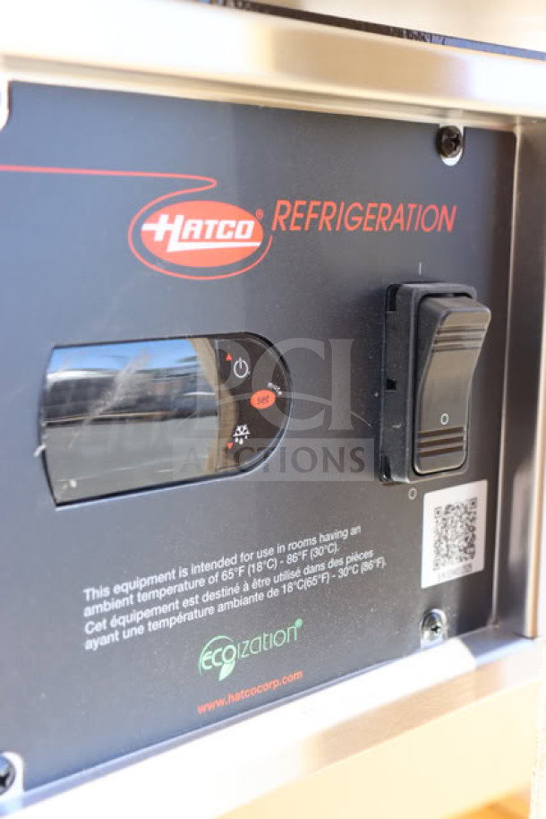 Hatco CWBP-5 control panel with brand logo, temperature settings, and power switch. Features minor dents and dings.