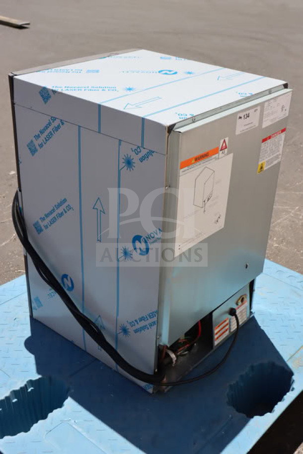 Brand new Manitowoc UDP0080A-161 ice machine, 110 lb capacity, 31 lb bin, air cooled, scratch-n-dent condition.