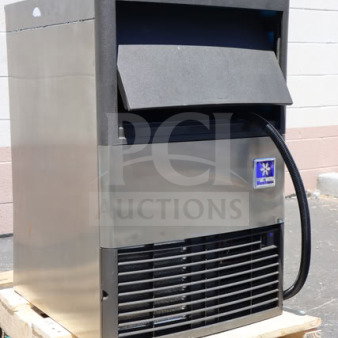 Brand new Manitowoc UDP-0080A ice machine, 19 11/16" wide, air cooled, 31 lb. bin, scratch-n-dent, stainless steel.