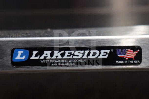 BRAND NEW Lakeside 615 stainless steel utility cart, 4-shelf, enclosed base, minor scratches, 16.5"x27.75"x32.75".