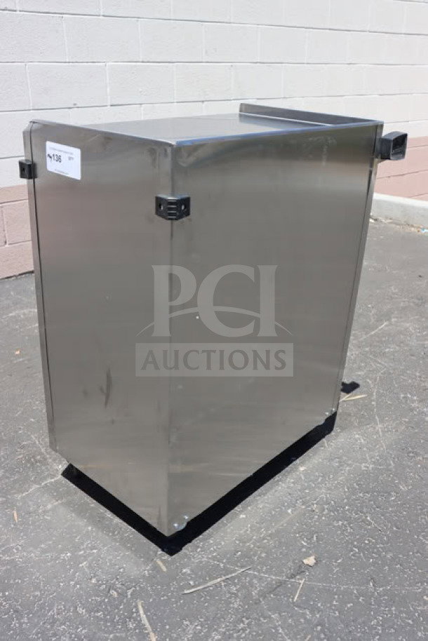 BRAND NEW Lakeside 615 Utility Cart, 4-shelf stainless steel, enclosed base, minor scratches and dings, 16.5"x27.75"x32.75".