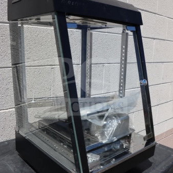 Brand new Avantco HDC-13 heated display case, 3 shelves, hinged doors, S/N: CK-251021R-185, 120V, 850W.