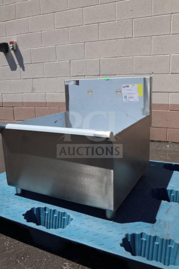 Regency commercial utility sink, model 600S12424SB, 24"x24"x13" bowl, stainless steel, new with cosmetic dents.