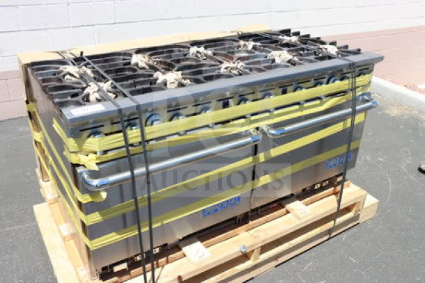 NEW Imperial Range Pro Series IR-10-CC, 10 Burner 60" Range, 2 Convection Ovens, Liquid Propane, 380,000 BTU, minor scuffs.