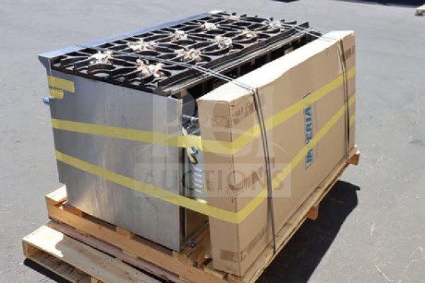 NEW Imperial Range Pro Series IR-10-CC LPG 10 Burner 60" Range with 2 Convection Ovens, 380,000 BTU, minor dents.