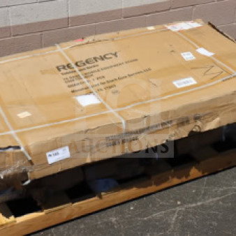 Brand new Regency 600ES3060GK 30"x60" stainless steel equipment stand on pallet. Damaged packaging may indicate missing pieces.