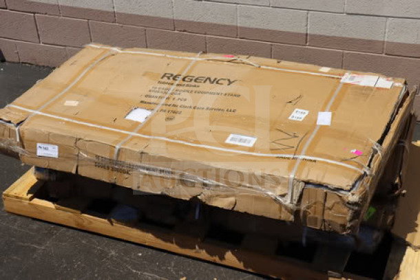 Regency 600ES3060GK 30"x60" stainless steel equipment stand, new. Damaged original packaging, may be missing pieces.