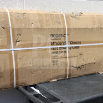 BRAND NEW Regency 460ECSC2436 NSF Chrome Wire Security Cage, 24"x36"x61". Box shows damage.