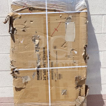 Brand new Regency 460ECSC2460 NSF chrome wire security cage, 24"x60"x61", in torn original packaging.
