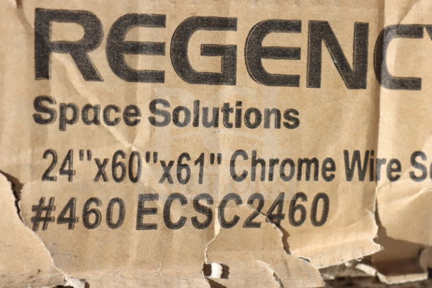 BRAND NEW Regency 460ECSC2460 NSF chrome wire security cage in damaged original packaging, 24" x 60" x 61".