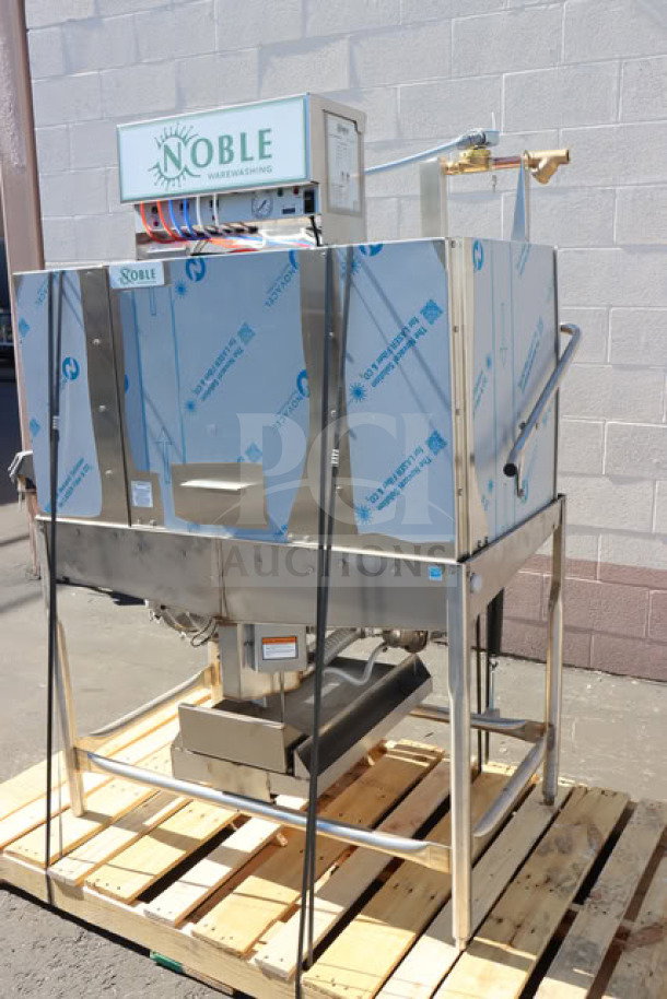 BRAND NEW Noble WAREFORCE II Double Rack Low Temp Dishwasher, 115V, minor scratches, easy access front panel, S/N: 25J010691.