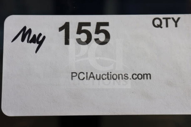 Label with handwritten "May," large number "155," and "PCIauctions.com" text.