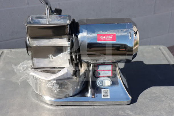 Estella CG112NB electric hard cheese grater, 110V, 1 1/2 hp, brand new with minor scratches, S/N: 2514330, 3.3 lb./min.