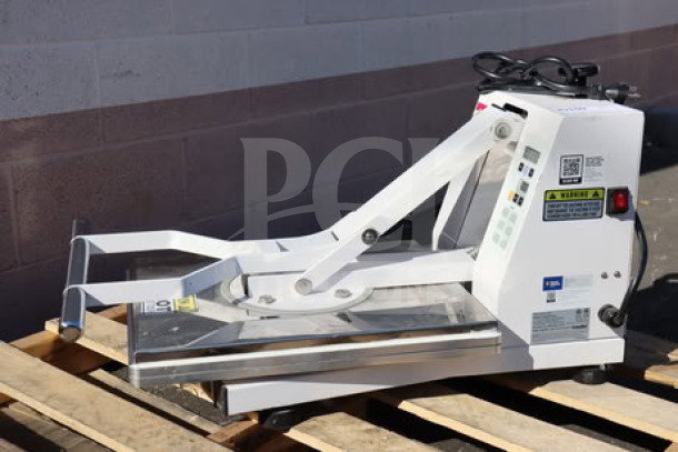 Brand new Estella DPC1620T 16" x 20" dual-heat manual clamshell tortilla press, 240V, 3600W, serial 348DPC1620T052300214.