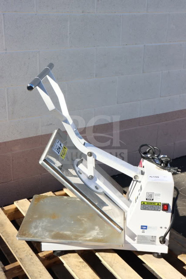 Brand new Estella DPC1620T 16"x20" dual-heat clamshell tortilla dough press, 240V, 3600W, S/N: 348DPC1620T052300214.