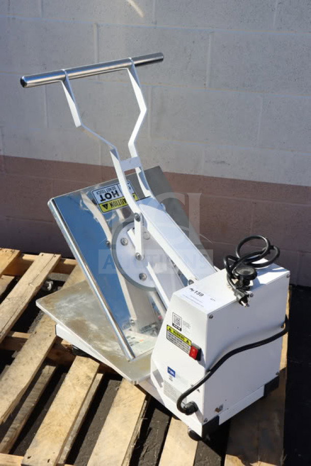 Estella DPC1620T 16" x 20" dual-heat manual clamshell tortilla press, 240V, 3600W, brand new, out of box. Serial No: 348DPC1620T052300214.