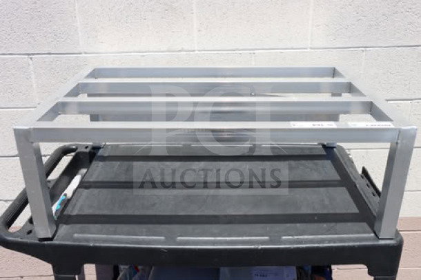 Regency 600DUN243612 aluminum dunnage rack, 36"x24"x12", 1715 lb capacity, out of packaging, minor scratches visible.