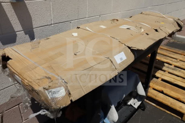 Regency Space Solutions locker, model 600LC14128KK, in damaged packaging. Unassembled, 12"x18"x78", black, scratch-n-dent.