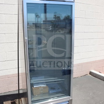 Brand new Arctic Air AGR23 glass door refrigerator, 27", 23 cu. ft., 115V. Top left corner dent, no hard crease.
