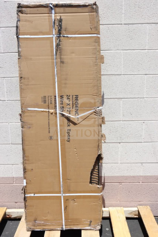 Regency 460EB2472 24"x72" NSF Black Epoxy Wire Shelf, new in box, visible label with model and make details.