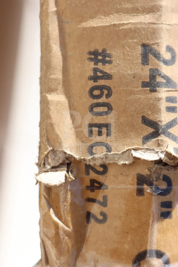 Brand new Regency 460EC2472 24" x 72" NSF chrome wire shelf in original packaging, showing model number on box.