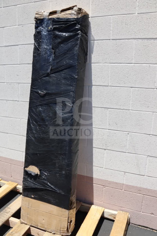Brand new Regency Space Solutions 600LC16128KG gray locker, 12"x18"x78", 6 tiers, unassembled. Damaged original packaging.